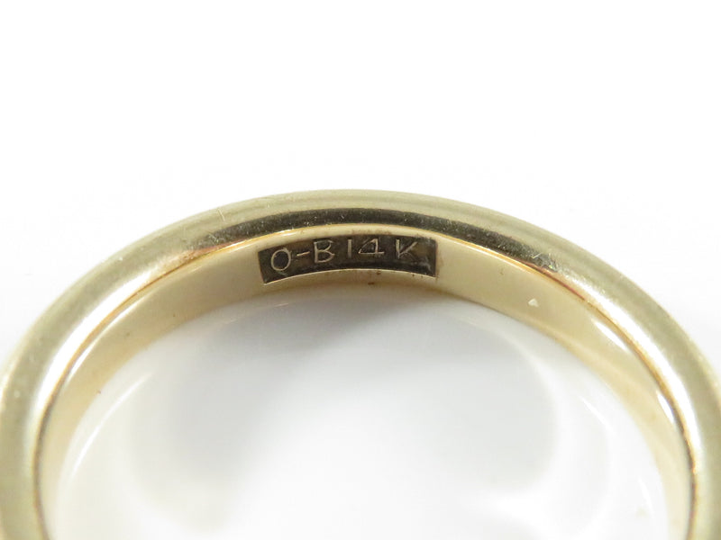 Ostby Barton Titanic High Dome Wedding Band Size 5.75 14K Yellow Gold 3.35mm
