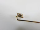 10K Yellow Gold Double Diamond Transitional Cut Lapel Pin or Hat Pin 2 1/2" TL - Just Stuff I Sell