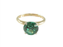 Vintage 14K Yellow Gold Brilliant Cut Green Spinel Solitaire Engagement Ring Siz — Mid Century • 14K, Gold • Diamond — front