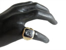Mid Century Men's 10K Yellow Gold Roman Soldier Intaglio Hematite Pinky Ring — 10K, Gold — front view