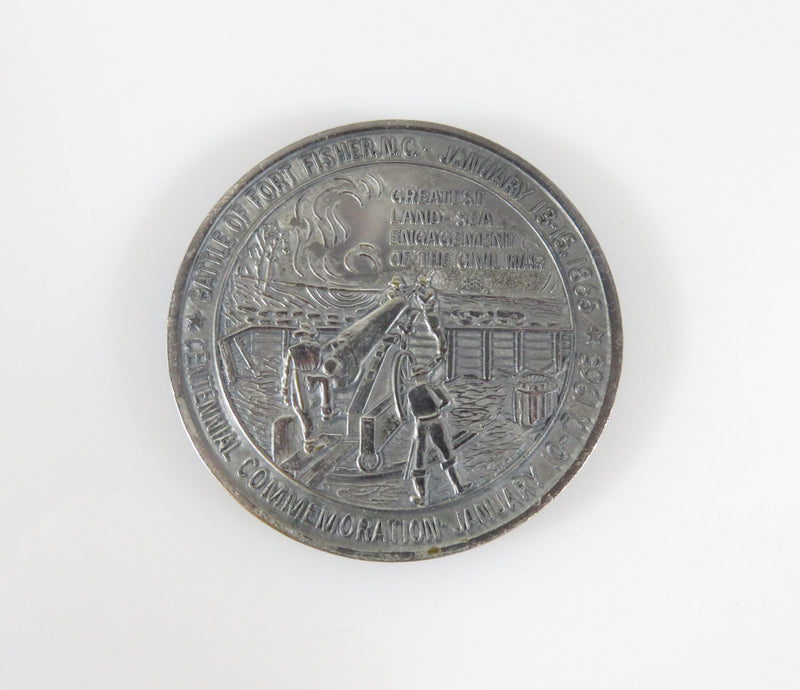 Rare 1965 Fort Fisher Medal Bronze Silver Fort Fisher Restoration Committee - Just Stuff I Sell