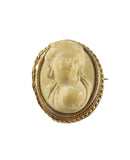 Antique Very Old 18K Gold Carved Lava Cameo of the Goddess Artemis — Jewelry & Watches:Vintage & Antique Jewelry:Fine:Victori