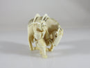 Antique Finely Carved Artisan Signed Japanese Netsuke Man Leading Horse - Just Stuff I Sell