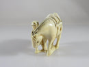 Antique Finely Carved Artisan Signed Japanese Netsuke Man Leading Horse - Just Stuff I Sell