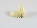 Antique Miniature Carved Bone Walrus Okimono Charm Black Paint Accent 3/4" - Just Stuff I Sell