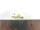 Antique Miniature Carved Bone Walrus Okimono Charm Black Paint Accent 3/4" - Just Stuff I Sell