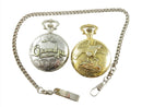 Pair of Quartz Pocket Watches Watch It & Benrus Eagle & Grandpa on Cover