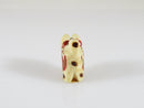 Carved Bone Asian Cat Maneki Neko Charm Pendant Hand Painted Red & Gold 1/2" - Just Stuff I Sell