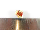 Carved Bone Asian Cat Maneki Neko Charm Pendant Hand Painted Red & Gold 1/2" - Just Stuff I Sell