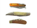 Grouping of 3 Pocket Knives Colonial Fish-Knife Sheffield & Generic — front view