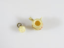 Miniature Asian Teapot Charm Hand Painted Carved Bone Removable Lid Antique - Just Stuff I Sell