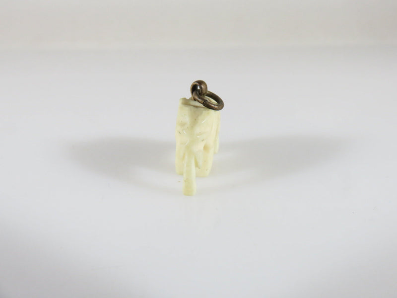 Hand Carved Antique Asian Bone Elephant Charm, Miniature Elephant Pendant 5/8" - Just Stuff I Sell
