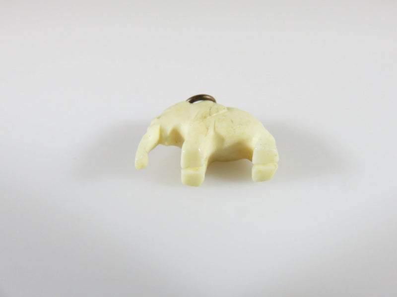 Hand Carved Antique Asian Bone Elephant Charm, Miniature Elephant Pendant 5/8" - Just Stuff I Sell