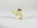 Antique Carved Bone Asian Elephant Pendant Extended Trunk Hand Carved 1" x 5/8" - Just Stuff I Sell