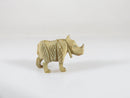 Antique Miniature Carved Bone Rhinoceros Okimono Figurine Fine Details 1" x 3/4" Miniature Rhinoceros - Just Stuff I Sell