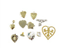 Mixed Grouping of Costume Heart Jewelry Brooches for Wear, Repair and Repurpose — front view