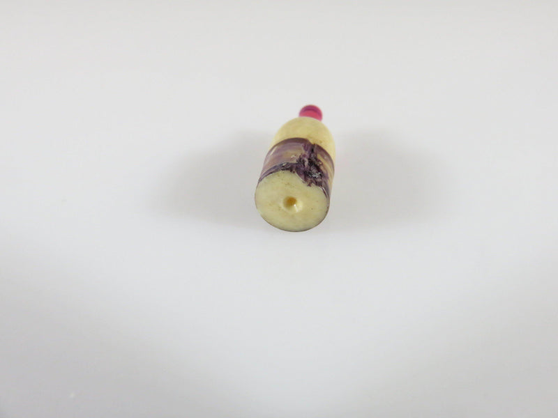 Antique Miniature Turned Bone Bottle Form hand Painted Pink & Purple 11/16" high - Just Stuff I Sell