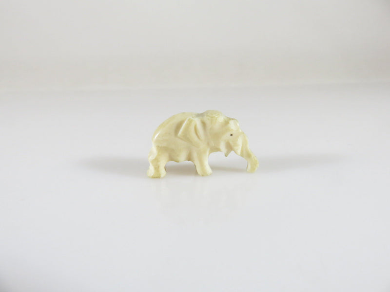 Antique Miniature Carved Bone Elephant Form Figurine 7/8" x 1/2" - Just Stuff I Sell