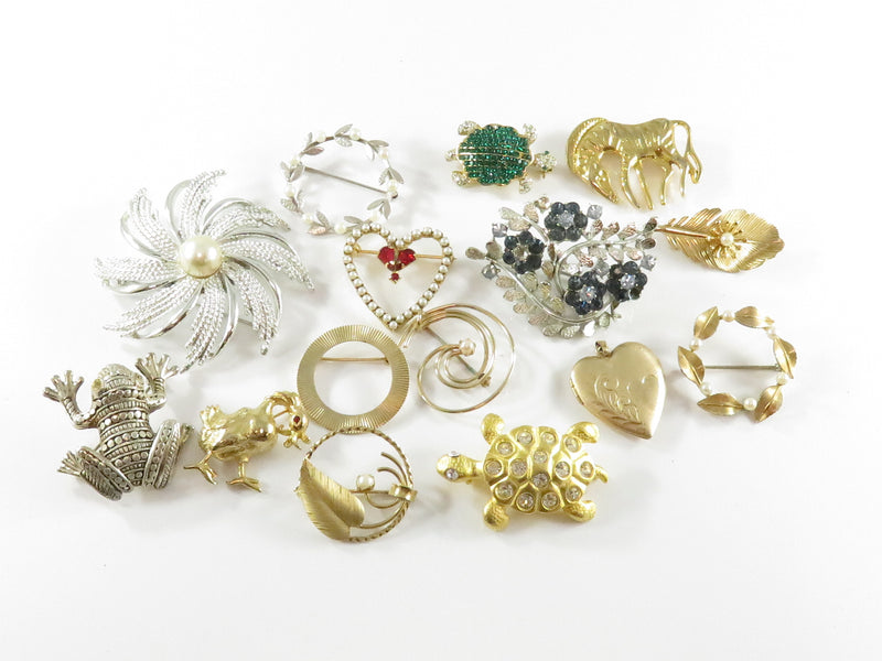 Mixed Grouping of Costume Brooches for Wear, Repair and Repurpose