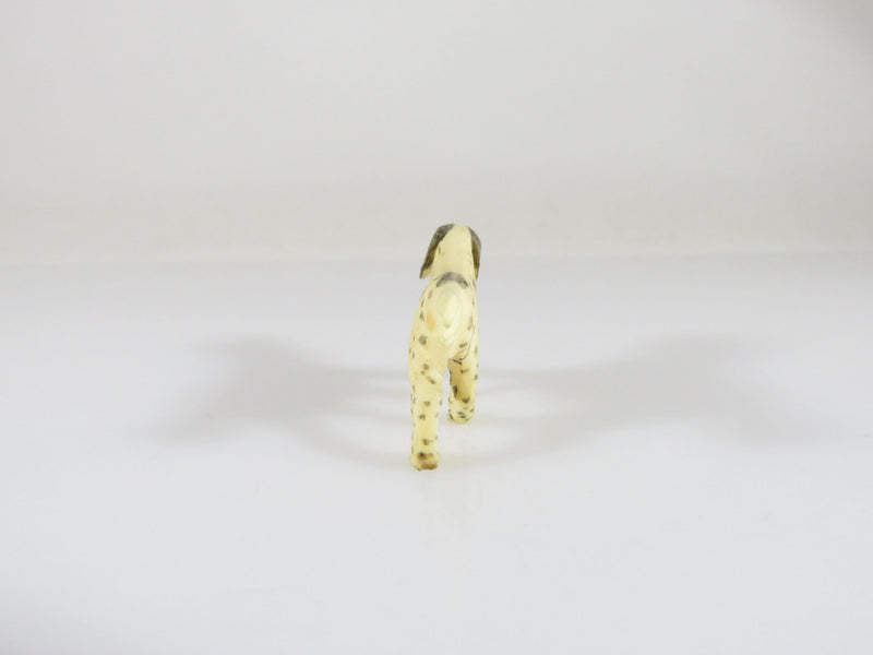Antique Miniature English Setter Hand Carved in Bone With Black Spots - Just Stuff I Sell