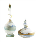 Vintage Delicate Neker Glass Perfume Oil Bottle Set Made in Jerusalem — front view