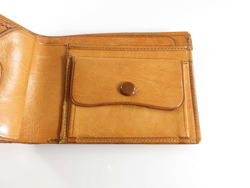 Genuine Vintage Tooled Leather Wallet Billfold Souvenir In Original Gift Box