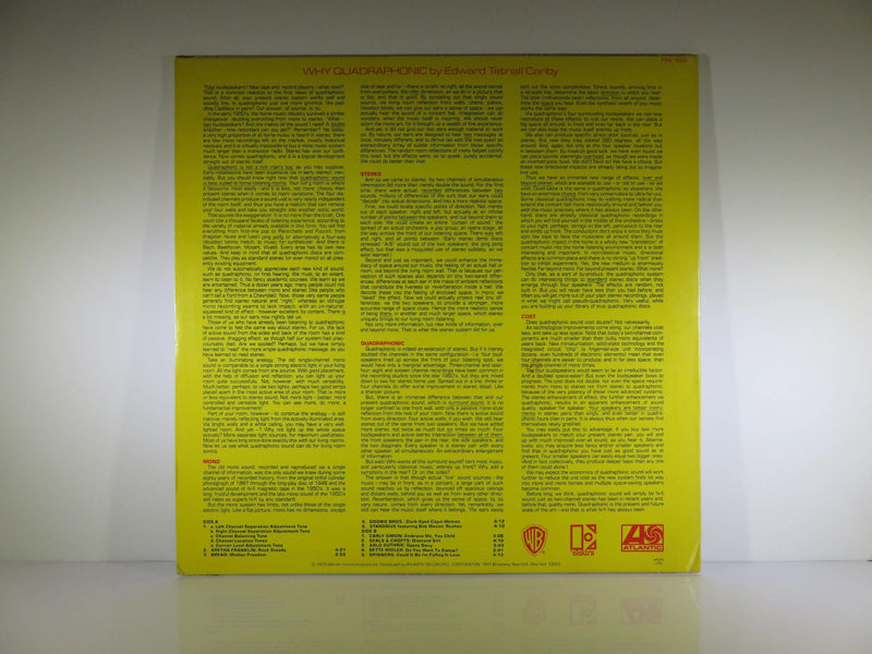 PR 186 1973 Warner, Elektra & Atlantic Present CD-4 Channel Discrete Demo Quadradisc - Just Stuff I Sell