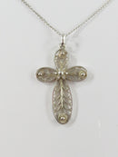 Vintage Sterling Silver Filigree Cross 1 7/8" With 18" Sterling Silver Chain — Jewelry & Watches:Ethnic, Regional & Tribal:So