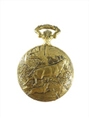 Andre Rivalle 17 Jewels Shockresistant Swiss Made Hunting Scene Pocket Watch