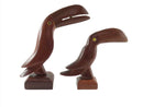 Vintage Pair of Wood Toco Toucan South American Souvenir Figures — front view