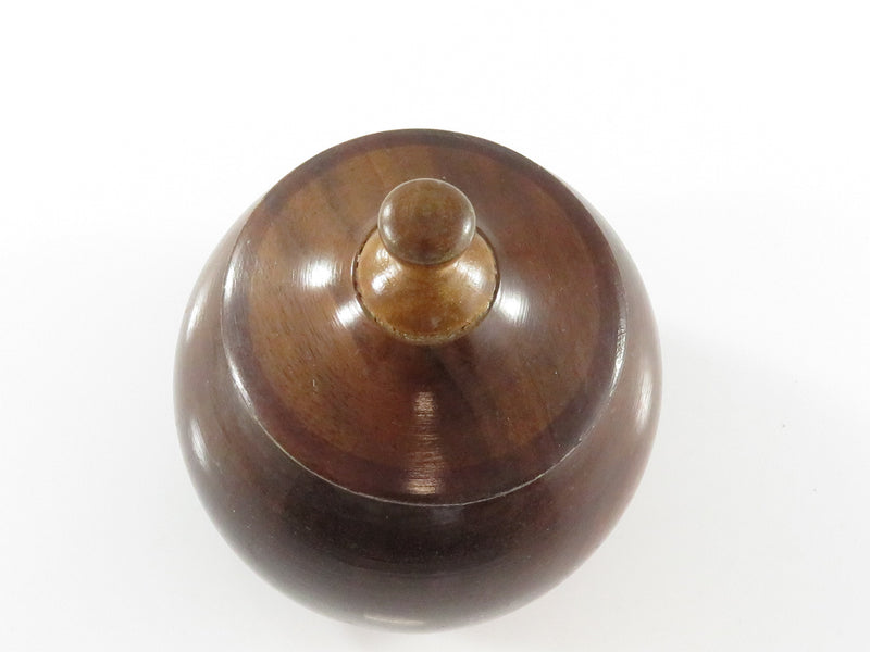 Vintage Assembled Round Lidded Trinket Box Lacquered 3" x 3 1/4"