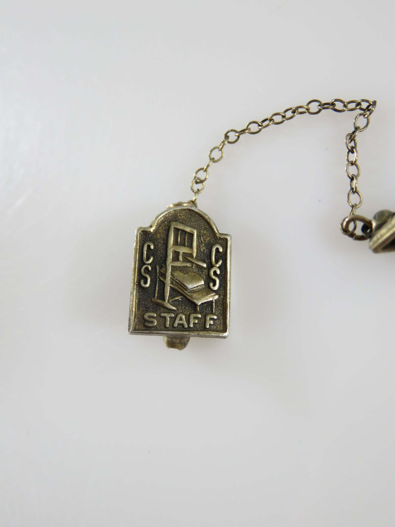 1946 CS CS Staff Lapel Pin with Year Pin in Brass With Machine Emblem