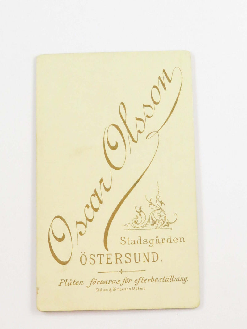 Antique CDV Man Facing Right Oscar Olsson Ostersund Sweden 4 1/8" x 2 1/2"