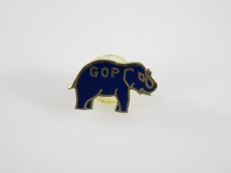 Vintage 1940 GOP Blue Enamel Elephant Campaign Pin