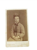 Antique CDV Woman Rococo Brooch Dangle Earrings A. Olson Ostersund Sweden 4" x 2 — front view