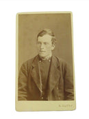 Antique CDV Man Wearing Suite Scarf Tie A. Olson Ostersund Sweden 4 1/4" x 2 1/2 — front view