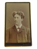 Antique CDV Wild Haired Man A. Olson Ostersund Sweden 4 1/8" x 2 1/2" — front view
