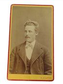 Antique CDV Man in Pin Stripe Suite A. Olson Ostersund Sweden 4 1/8" x 2 1/2" — front view