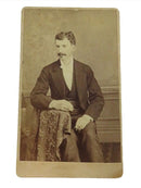 Antique CDV 21 Years of Age Man with Unusual Hands Early Card 4 1/8" x 2 1/2" — front view