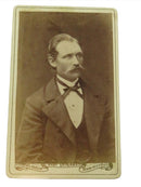 Antique CDV Mustache Man in Suite Olof Ericsson Hammerdal Sweden 4" x 2 1/2" — front view
