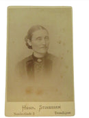 Antique CDV Woman Rococo Brooch Henr Stinessen Trondhjem Sweden 4 1/8" x 2 1/2" — front view