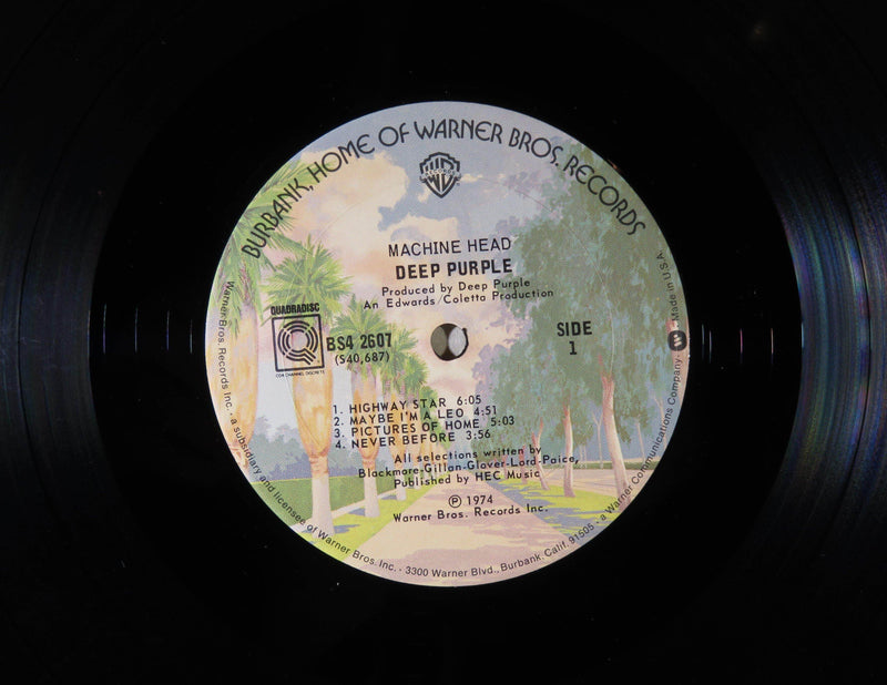 Deep Purple Machine Head 1974 Warner BS4 2607 Quadradisc LP Label Variation - Just Stuff I Sell