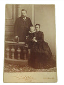 Antique Cabinet Card Man Wife and Child A. Olson Ostersund Sweden c1890 — front view