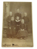 Antique Cabinet Card Gaggle of 6 Very Cute Children Boger Bros Duluth MN c1890 — front view