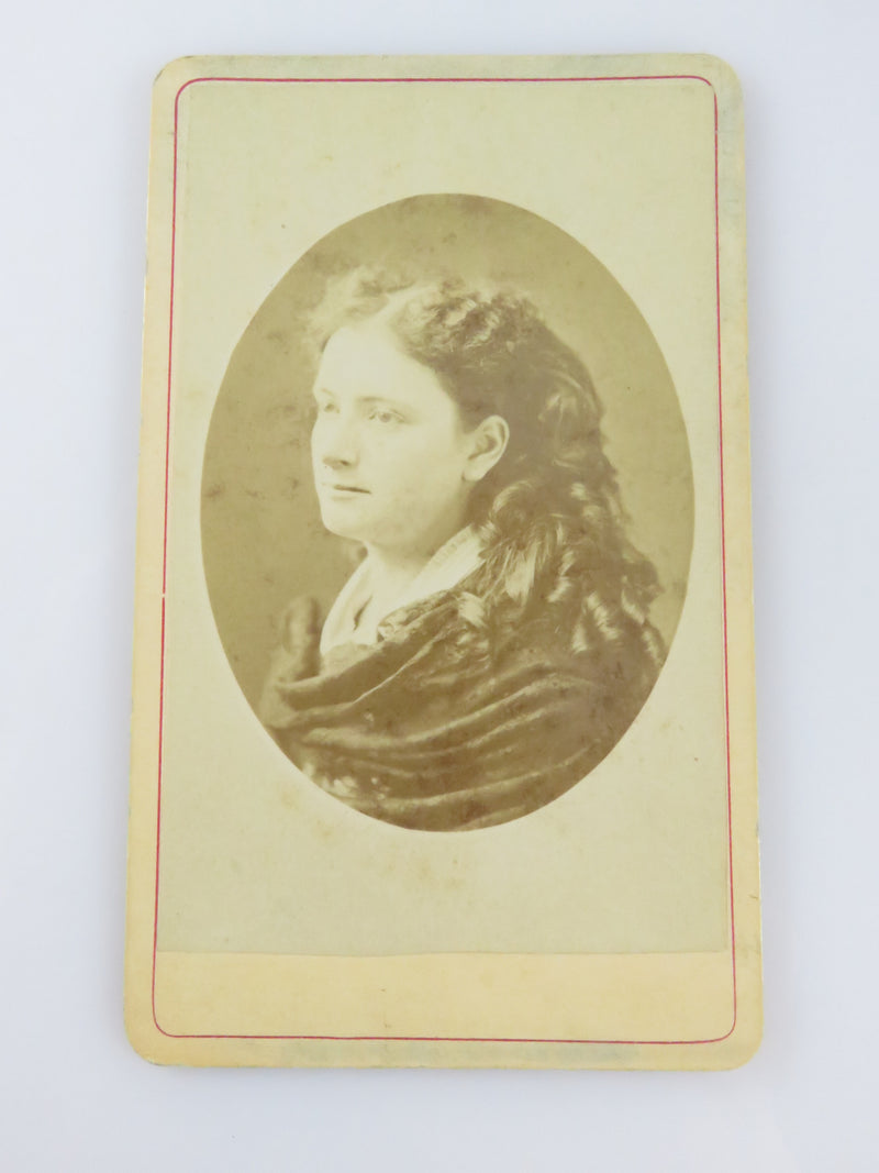 Unnamed Sitter Victorian Woman Long Hair Geo M Elton Palmyra NY Antique Photograph