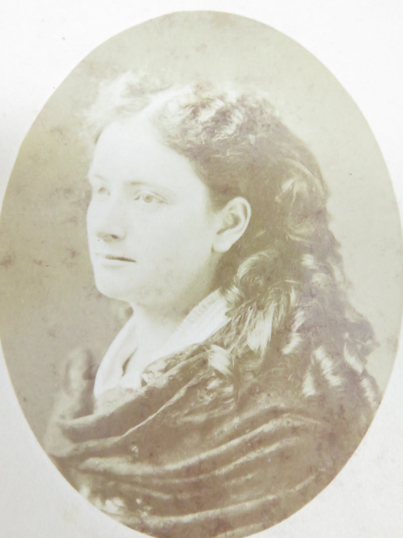 Unnamed Sitter Victorian Woman Long Hair Geo M Elton Palmyra NY Antique Photograph