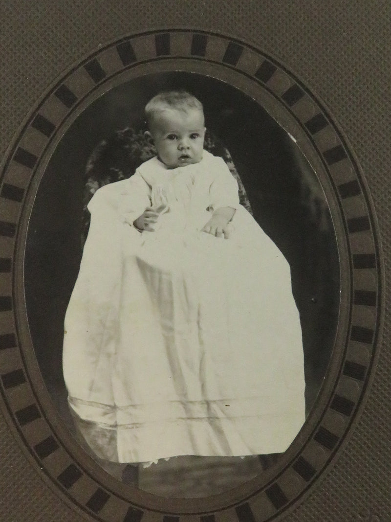 Antique Photo Card c1910 Named Sitter Jay Warner Little Boy In Pose