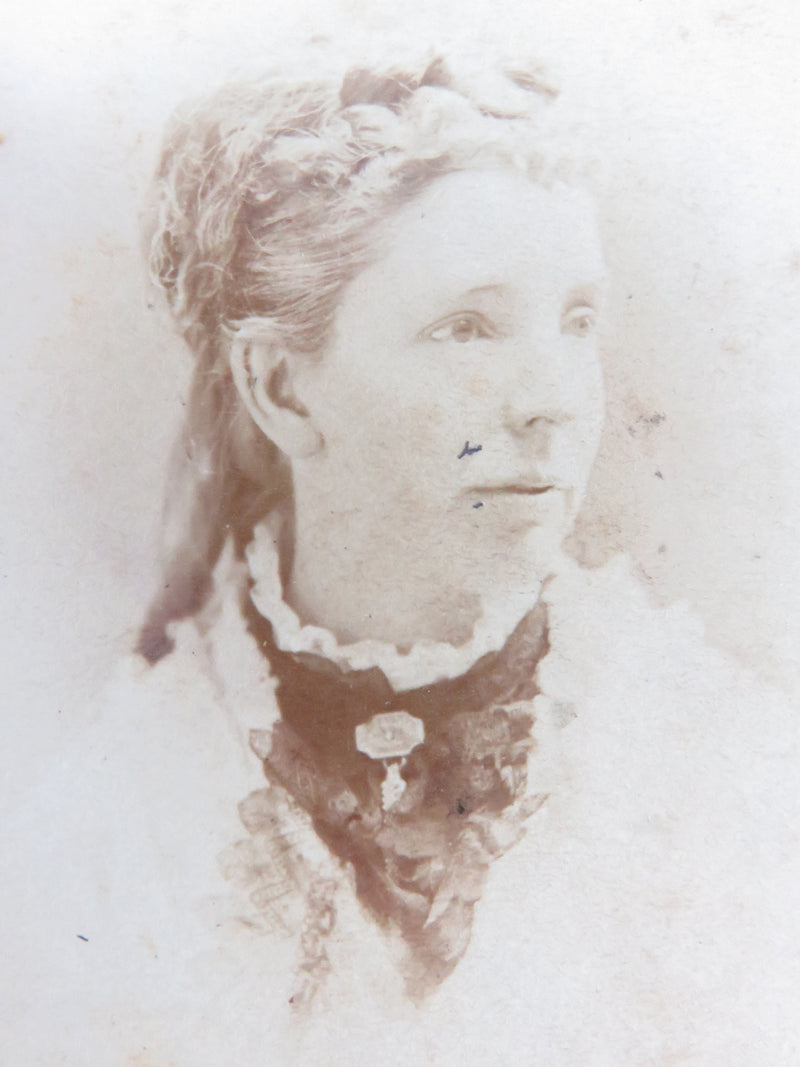 Unnamed Sitter Victorian Woman Hair Bun E. Decker Cleveland Antique Photograph