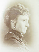 Unnamed Sitter Victorian Woman Hair Pin Cameo Earrings Chas F Lee Antique Photograph — front view