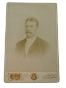 Antique Cabinet Card Man in Tie, Center Part, Facing Left Shaker Eau Claire Wisc — front view